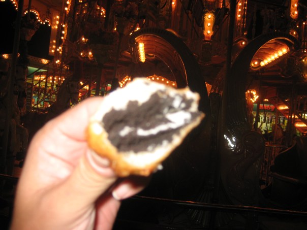 Inside of the fried oreo