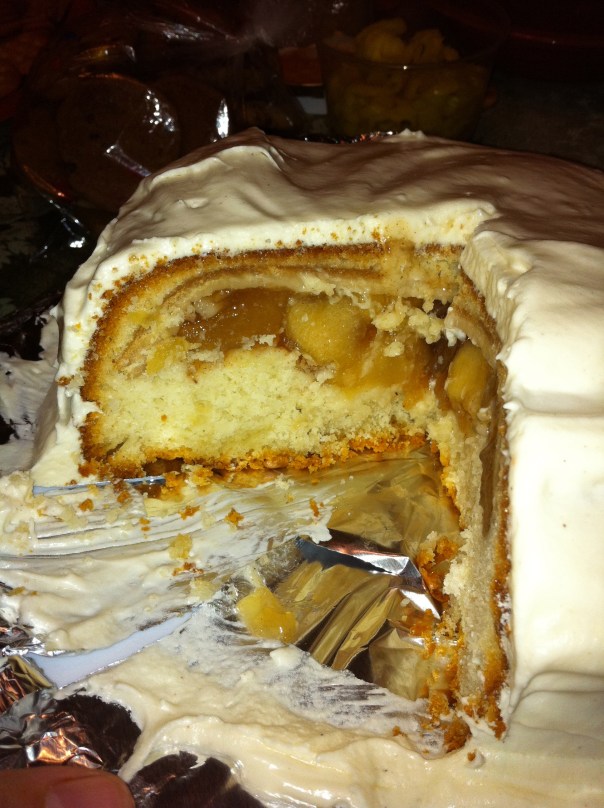 Closeup Pie In A Cake!