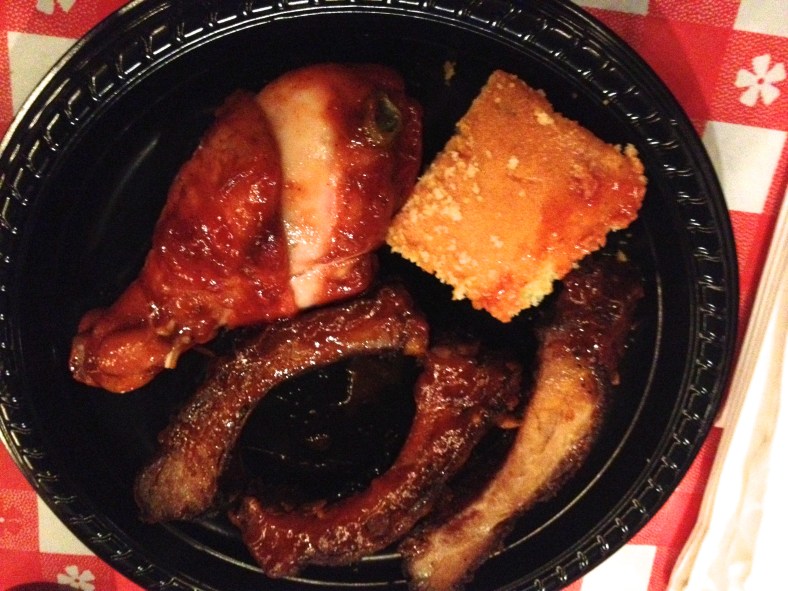 Ribs with Cherry BBQ Chicken & Cornbread